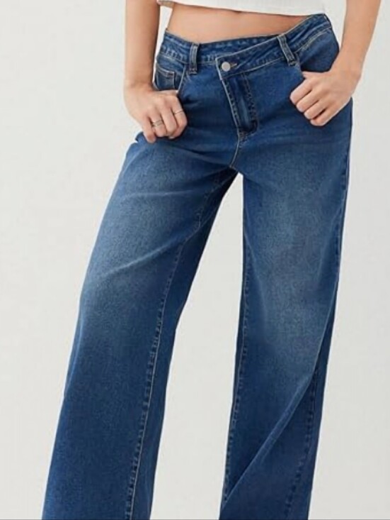 Cider Denim - Cider Wide-Leg Jeans in Medium Blue New Size M